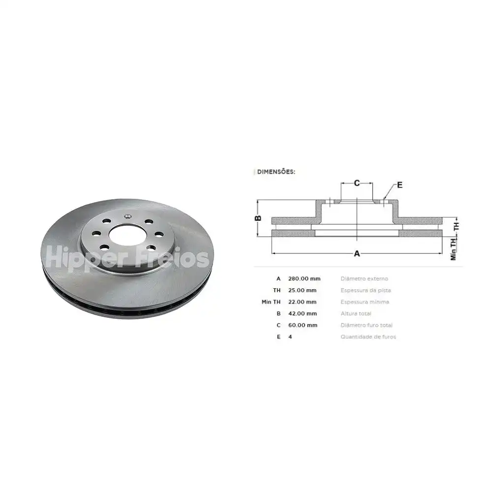 DISCO FREIO DIANTEIRO MERIVA 1.8 16V 2002/ ARO 15 VENTILADO
