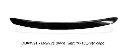 MOLDURA GRADE PARACHOQUE HILUX 2016 A 2018 PRETO CAPO