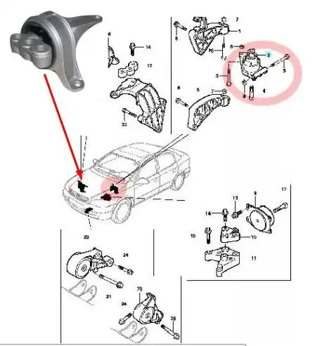 CALCO MOTOR ASTRA 99/ 1.8 2.0 8V VECTRA 06/ ZAFIRA DIANT DIR