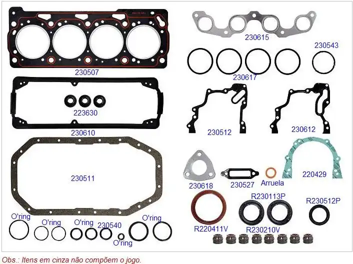 JUNTA MOTOR GOL 1.0 AT 8V (C/RETENTOR)