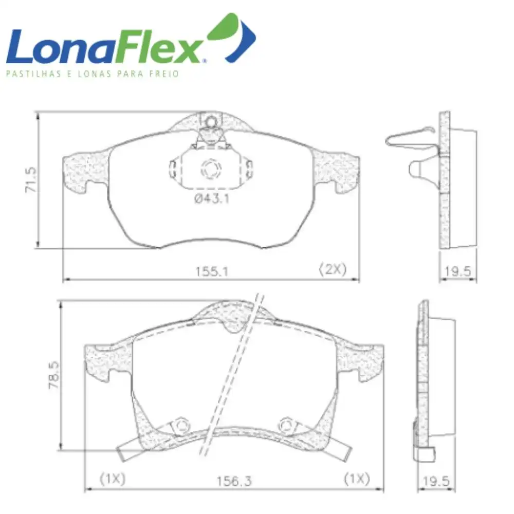 PASTILHA FREIO DIANTEIRA ASTRA 1999/ ARO 15 SISTEMA TEVES