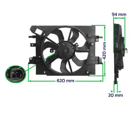 ELETRO VENTILADOR RENAULT LOGAN 1.0 1.6 2015 A 2018 AUT C/AR