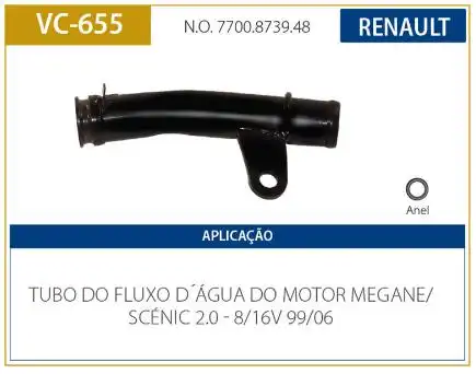 TUBO REFRIGERACAO MOTOR RENAULT SCENIC 2.0 8V 16V 1999/