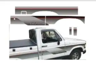 FAIXA LATERAL D-20 96 CINZA/VERM CAB. SIMPLES