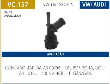 TUBO CONEXAO DAGUA GOLF 2.0 8V 2001 ACIMA 2 SAIDAS