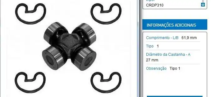 CRUZETA CHEVETTE,OPALA 74/ PAMPA 4X4 BELINA 4X4