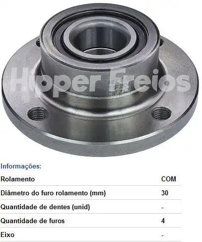 CUBO RODA TRAS SAVEIRO GV C/ ROL S/ABS