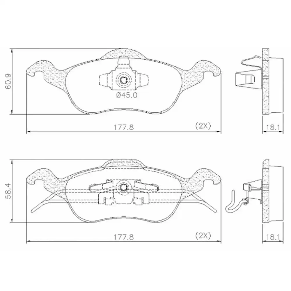 PASTILHA FREIO DIANTEIRA FOCUS 1.6 1.8 2.0 1999 A 2008