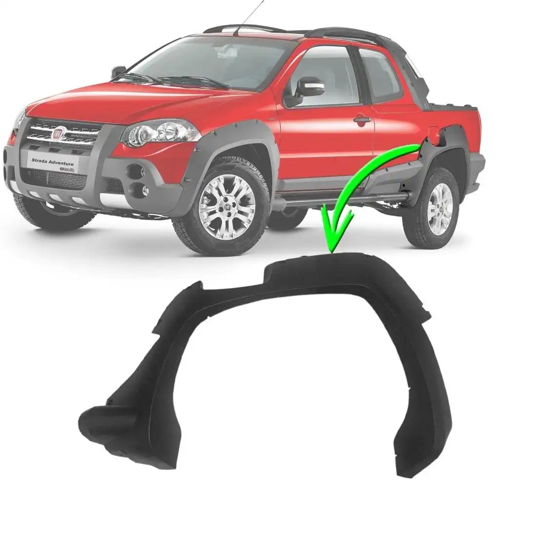 MOLDURA PARALAMA FIAT STRADA 2008/2012 TRAS ESQ