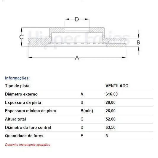 DISCO FREIO DIANTEIRO LAND ROVER FREELANDER 2007/