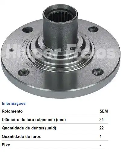 CUBO RODA DIANT CORSA 2003/ MERIVA MONTANA