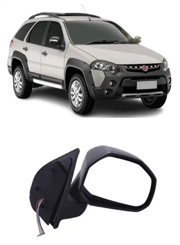 ESPELHO EXT FIAT PALIO WEEKEND 2008 A 2010 DIR ELET C/ PISCA