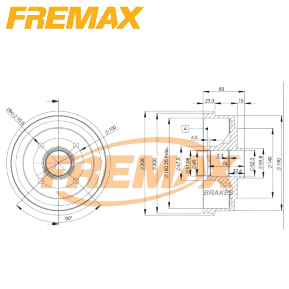 TAMBOR FREIO TRASEIRO RENAULT CLIO 1999 A 2016 181,2MM INTER