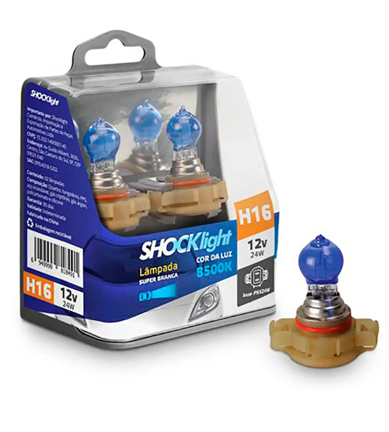 LAMPADA H-16 24W SUPER BRANCA 12V 2 PCS