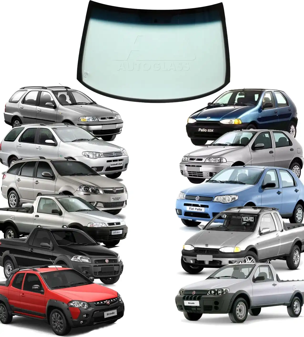PARABRISA FIAT PALIO 1996 A 2017 VERDE C/ FAIXA AZUL C/ PAST