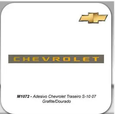 FAIXA CHEVROLET S-10 06/ TAMPA TRAS GRAFITE/DOURADO