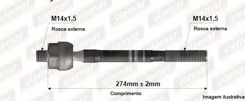 BARRA AXIAL FIESTA 03/13 ECOSPORT 03/12 HIDRAULICO KA 08/13