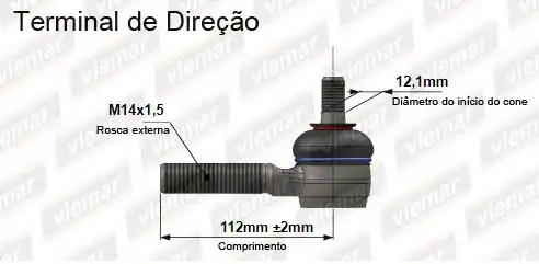 PONTEIRA DIRECAO PEUGEOT 206 98/ 307 2000/ ESQ