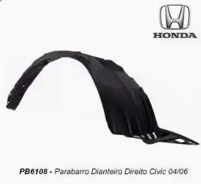 PROTETOR PARALAMA DIANT HONDA CIVIC 2004 A 2006 DIR