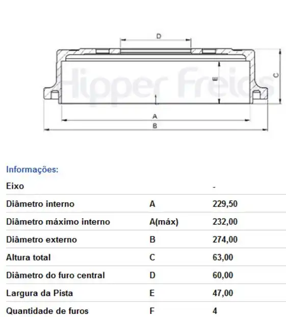 TAMBOR FREIO TRASEIRO SPIN 2012 A 2022