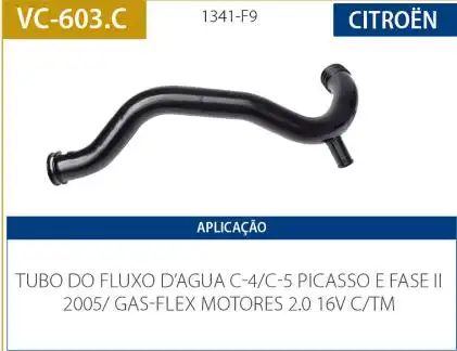 TUBO REFRIGERACAO MOTOR CITROEN C4 2.0 16V 2008/ MANUAL