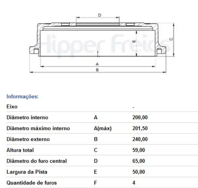 TAMBOR FREIO TRASEIRO GOL G6 G7 G8 2013 A 2022