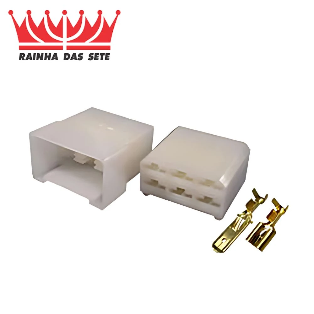 KIT CONECTOR MACHO E FEMEA TERMINAIS 6,3MM 6 VIAS