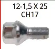 PARAFUSO RODA GOL, V. P. S. PASSAT, CROMADO CONICO 49MM