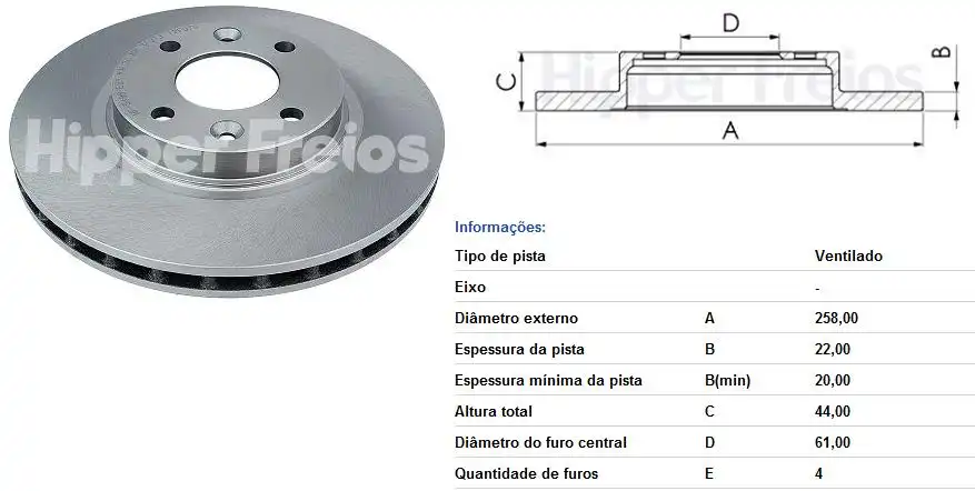 DISCO FREIO DIANTEIRO RENAULT LOGAN 1.0 16V 1.6 8V 2014/