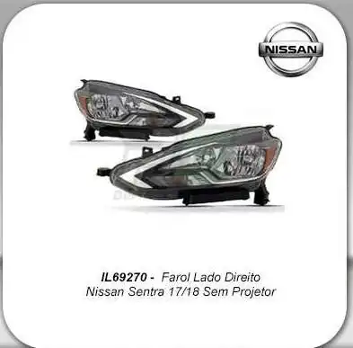 FAROL SENTRA 2017 A 2018 S/PROJETOR DIR