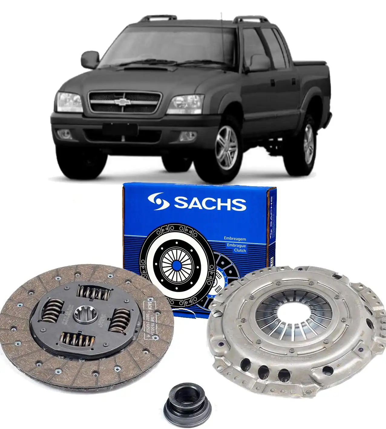 KIT EMBREAGEM S-10 2.2 2.4 1995 A 2011 COM ROLAMENTO