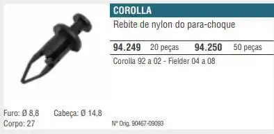 GRAMPO PARACHOQUE TOYOTA COROLLA 92/02