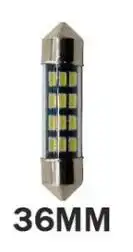 LAMPADA TORPEDO PEQUENA (LED) QUADRADA 4 LEDS 36MM
