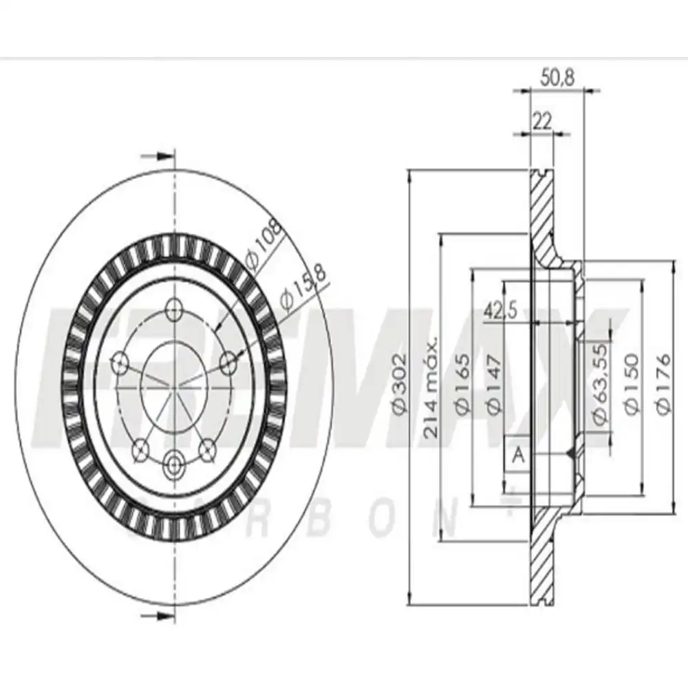DISCO FREIO TRASEIRO VOLVO XC60 2.0 2011 ACIMA