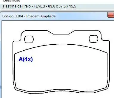 PASTILHA FREIO DIANTEIRA CORCEL /1983 TEVES