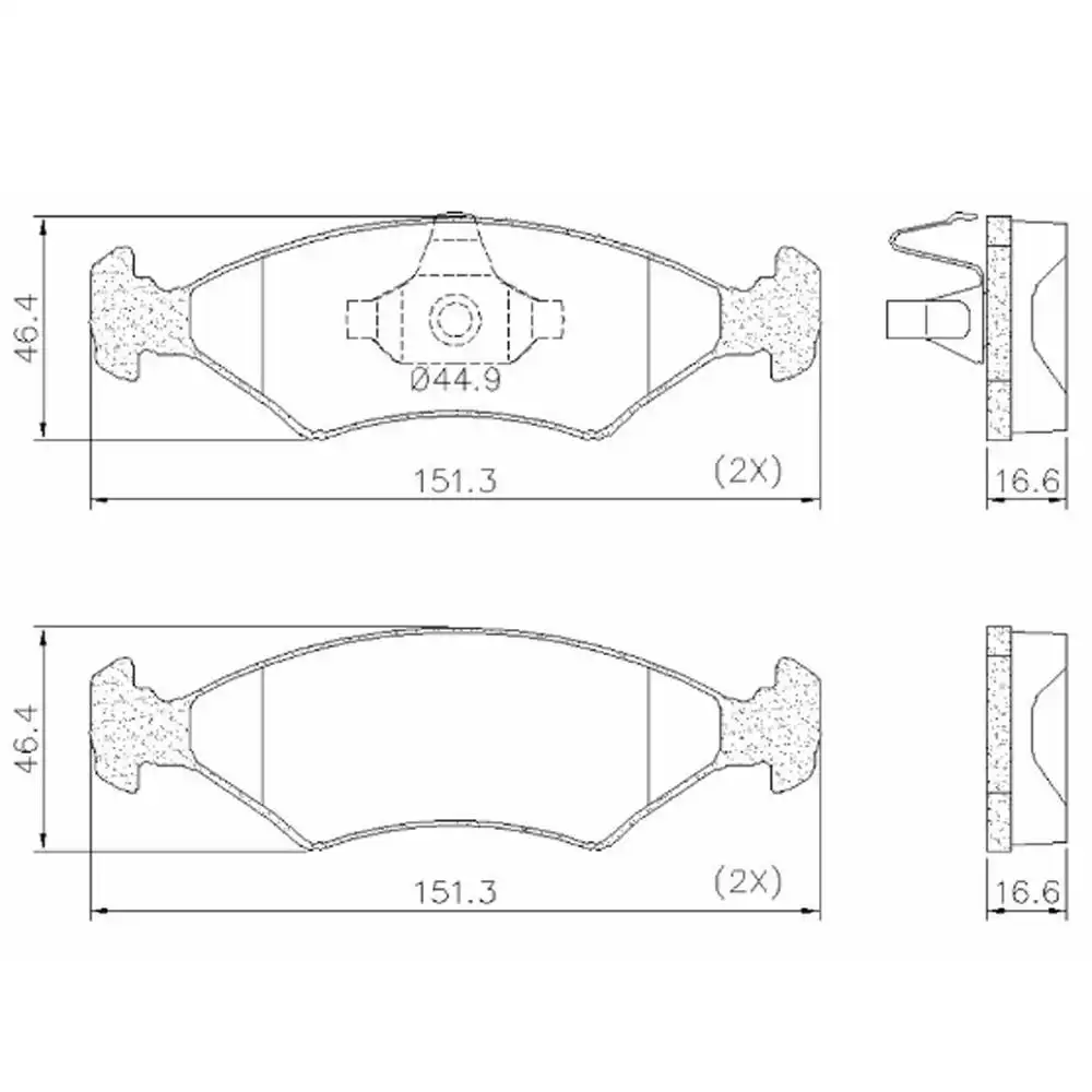 PASTILHA FREIO DIANTEIRA FIESTA 1.0 1.6 2009/ SISTEMA TEVES