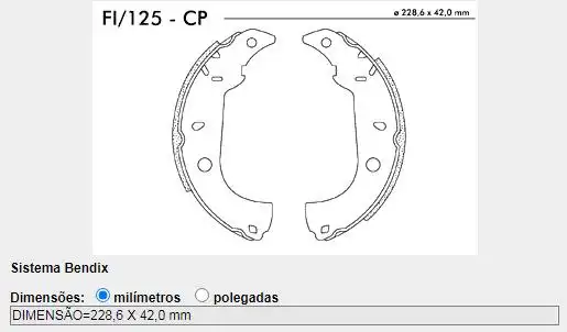 SAPATAS FREIO FIAT PALIO WEEKEND TEMPRA FIORINO 94/ STRADA