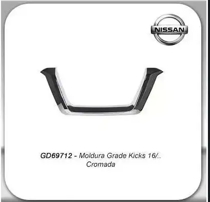MOLDURA GRADE NISSAN KICKS 2016 A 2021 CROMADA