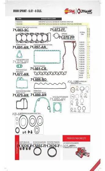 JUNTA MOTOR MWM SILVERADO SPRINT 6.07T 1990/ 6 CIL