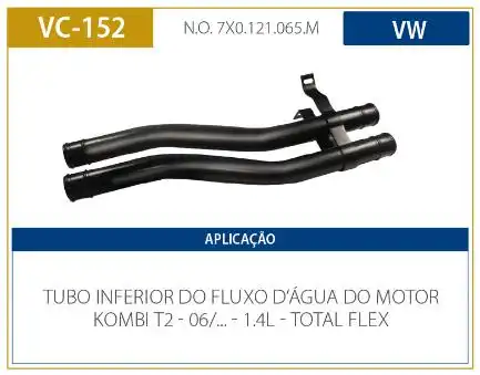 TUBO REFRIGERACAO MOTOR KOMBI 1.4 2006/