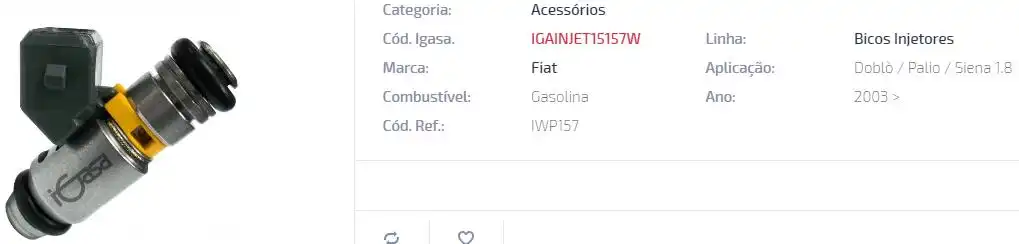 BICO INJ FIAT DOBLO PALIO SIENA 1.8 8V GAS 03/