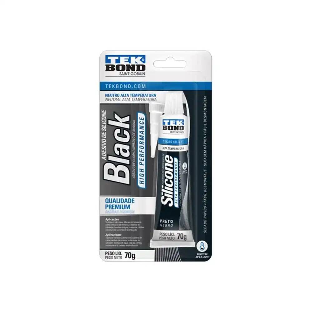 COLA SILICONE ALTA TEMPERATURA 70G PRETA
