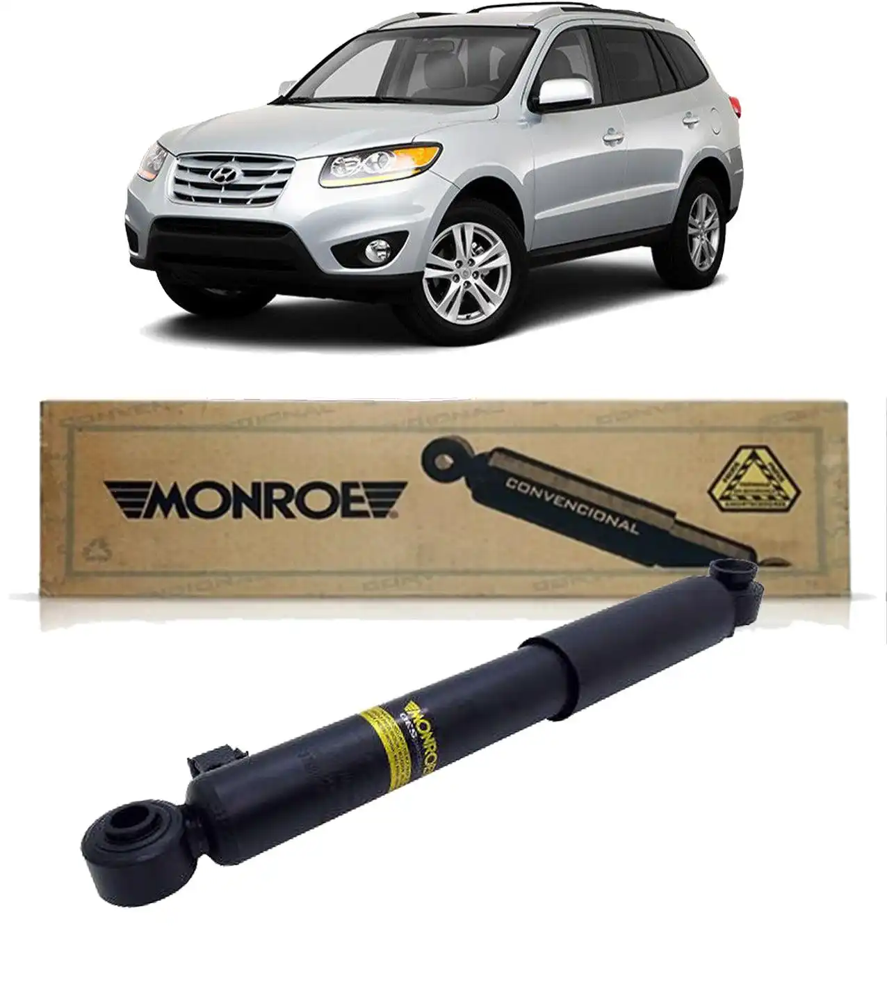 AMORTECEDOR TRASEIRO HYUNDAI SANTA FE 2007 A 2012 EXCETO COM