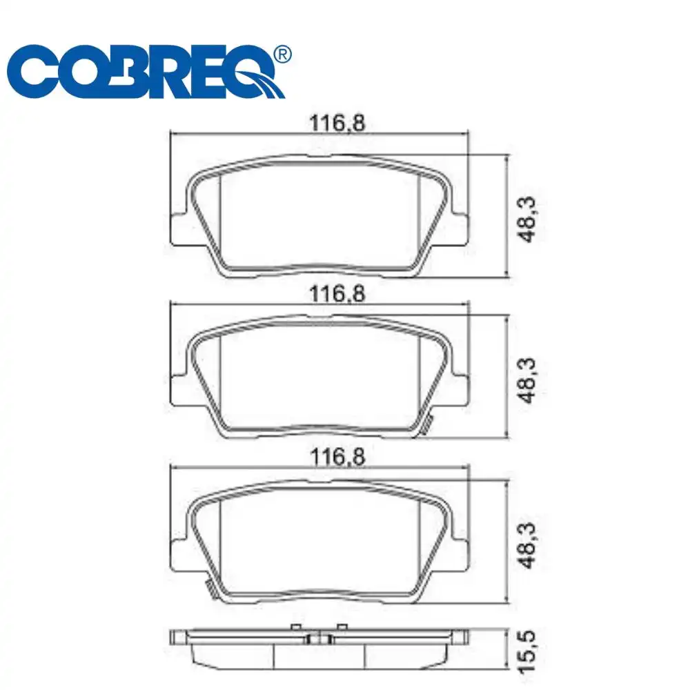 PASTILHA FREIO TRASEIRA SANTA FE 2.4 2.7 3.5 2010/