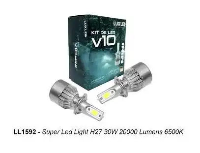 LAMPADA FAROL SUPER LED LIGHT H27 30W 20000LM 6500K