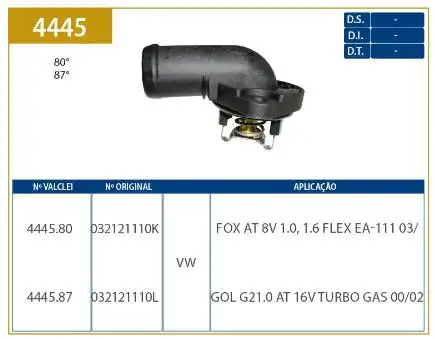 VALVULA TERMOSTATICA GOL G3 G4 G5 1.0 1.6 8V 2002/ C/ COTOVE