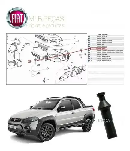 PINO FILTRO AR FIAT UNO 2011/ (NOVO)