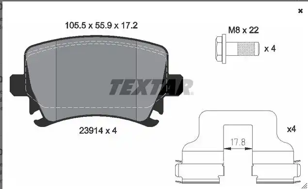 PASTILHA FREIO TRASEIRA AUDI A4 2000 A 2004