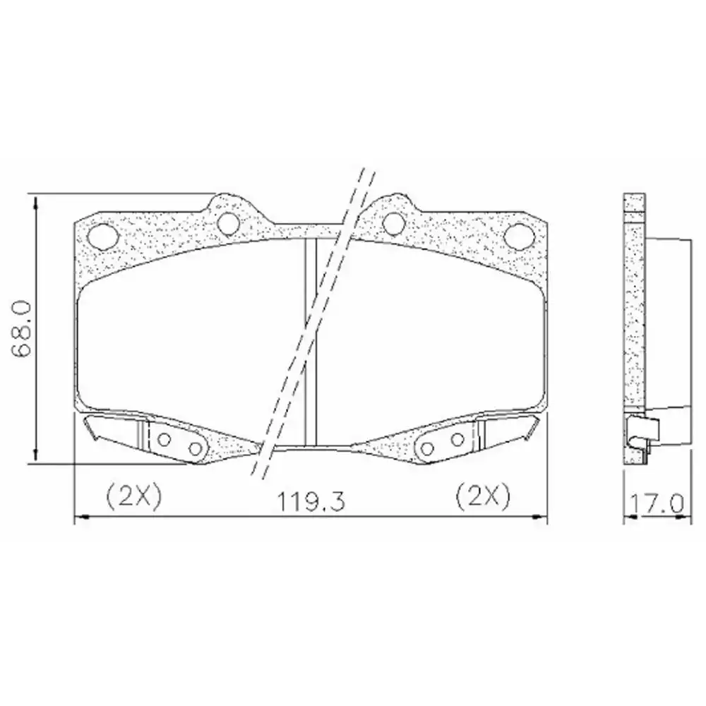 PASTILHA FREIO DIANTEIRA TOYOTA HILUX 2.5 3.0 2005 A 2009