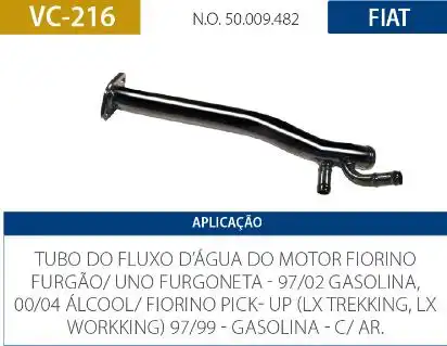 TUBO REFRIGERACAO MOTOR FIAT UNO 1.5 8V 1997 A 2004 COM AR